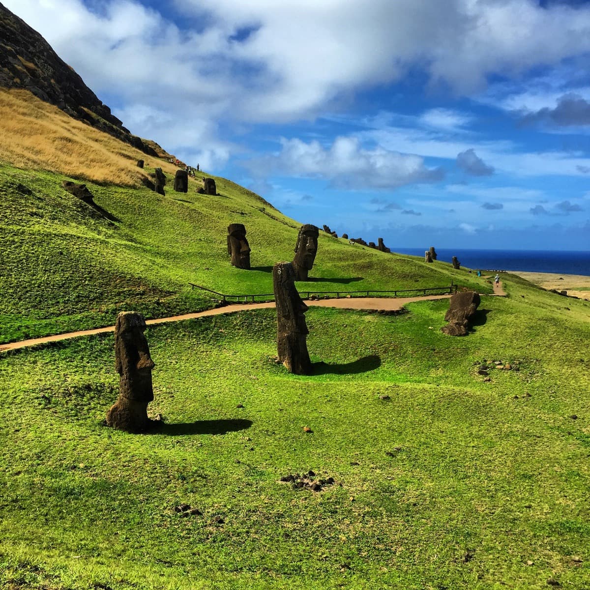 Moai statues at Rano Raraku on Easter Island