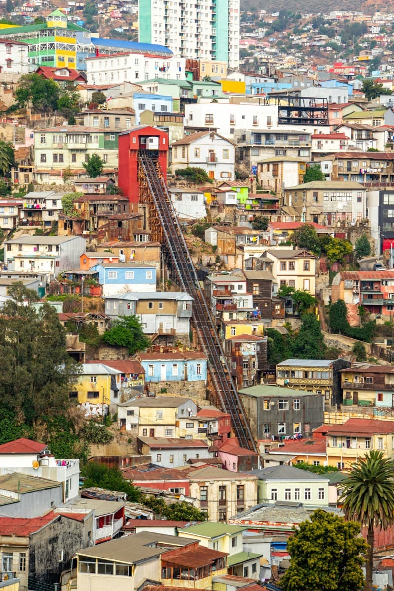 Historic funicular elevator in Valparaíso