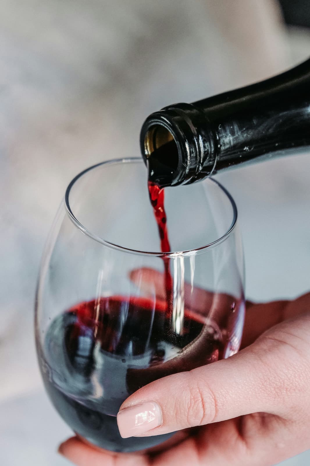 Glass of wine at a vineyard setting